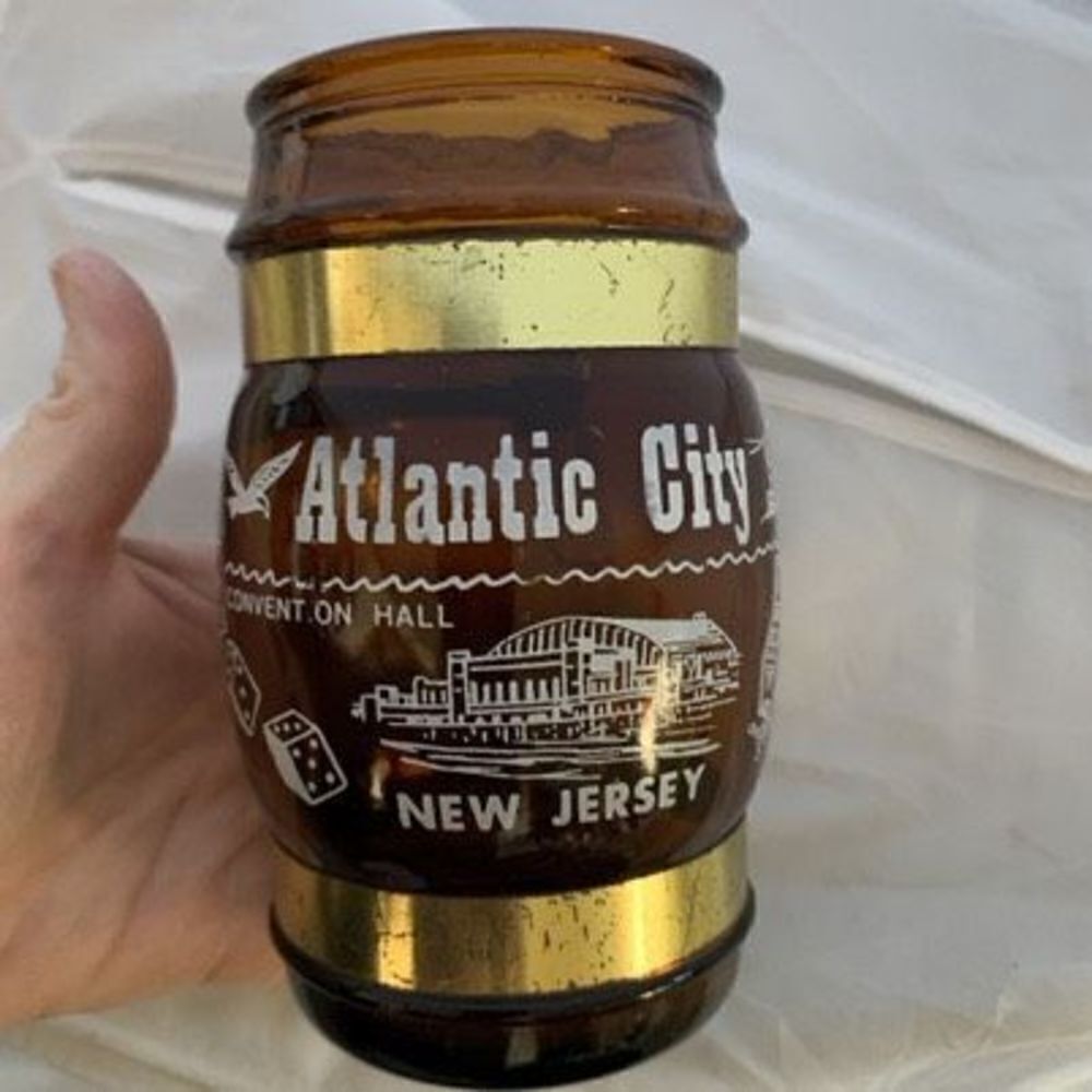 Atlantic City NJ  Convent On Hall Roller Chairs On Boardwalk Showgirl Glass Mug